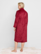 Supersoft Embossed Zip Dressing Gown - Wine
