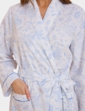 Slub Cotton Woven Print Wrap Robe - Blue