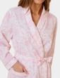 Slub Cotton Woven Print Wrap Robe - Pink