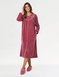 Embroidered Zip Velour Dressing Gown - Rose
