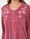 Embroidered Zip Velour Dressing Gown - Rose