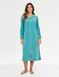 Embroidered Zip Velour Dressing Gown - Teal