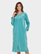 Embroidered Zip Velour Dressing Gown - Teal