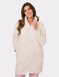 Bow Embroidered Fleece Dressing Gown - Cream
