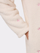 Bow Embroidered Fleece Dressing Gown - Cream