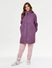 Bow Embroidered Fleece Dressing Gown - Grape