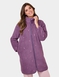 Bow Embroidered Fleece Dressing Gown - Grape