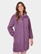 Bow Embroidered Fleece Dressing Gown - Grape