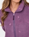 Bow Embroidered Fleece Dressing Gown - Grape