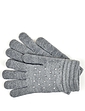 Ladies Gloves With Diamantes - Grey Marl