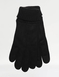 Faux Suede Gloves with Sherpa Lining and Touch Screen Fingertips - Black