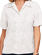 Short Sleeve Embroidered Blouse - Cream