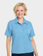 Short Sleeve Embroidered Blouse - Dusky Blue
