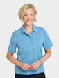 Short Sleeve Embroidered Blouse - Dusky Blue