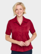 Short Sleeve Embroidered Blouse - Wine