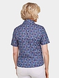 Short Sleeved Cotton Print Blouse - Blue Floral