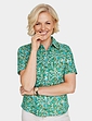 Short Sleeved Cotton Print Blouse - Forest Green