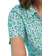 Short Sleeved Cotton Print Blouse - Green