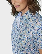 Short Sleeved Cotton Print Blouse - Royal