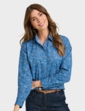 Long Sleeve Cotton Shirt - Blue Print