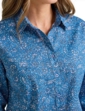 Long Sleeve Cotton Shirt - Blue Print