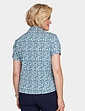 Crinkle Burnout Print Blouse - Turquoise