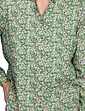 Tie Front Print Viscose Shirt - Green