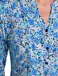 Jersey Pintuck Print Shirt - Blue
