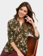 Jersey Pintuck Print Shirt - Green