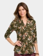 Jersey Pintuck Print Shirt - Green