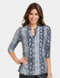 Jersey Pintuck Print Shirt - Grey