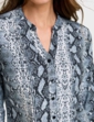 Jersey Pintuck Print Shirt - Grey