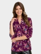 Jersey Pintuck Print Shirt - Plum