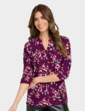 Jersey Pintuck Print Shirt - Plum