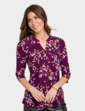 Jersey Pintuck Print Shirt - Plum