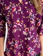 Jersey Pintuck Print Shirt - Plum