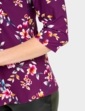 Jersey Pintuck Print Shirt - Plum