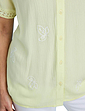 Embroidered Crinkle Woven Short Sleeve Blouse - Lemon