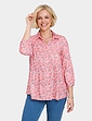 Viscose Twill Print Pintuck Shirt - Pink