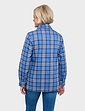 Fleece Lined Zip Front Check Shirt - Blue