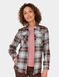 Fleece Lined Zip Front Check Shirt - Light Khaki