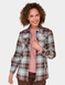 Fleece Lined Zip Front Check Shirt - Light Khaki