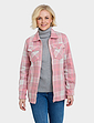 Fleece Lined Zip Front Check Shirt - Pink