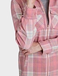 Fleece Lined Zip Front Check Shirt - Pink