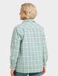 Fleece Lined Zip Front Check Shirt - Soft Green