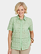 Short Sleeve Broderie Blouse - Sage