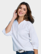 Three Quarter Sleeve Embroidered Blouse - White