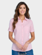 Seersucker Short Sleeve Blouse - Pink