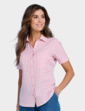 Seersucker Short Sleeve Blouse - Pink