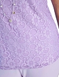 3 Piece Lace Trim Trouser Set - Lilac